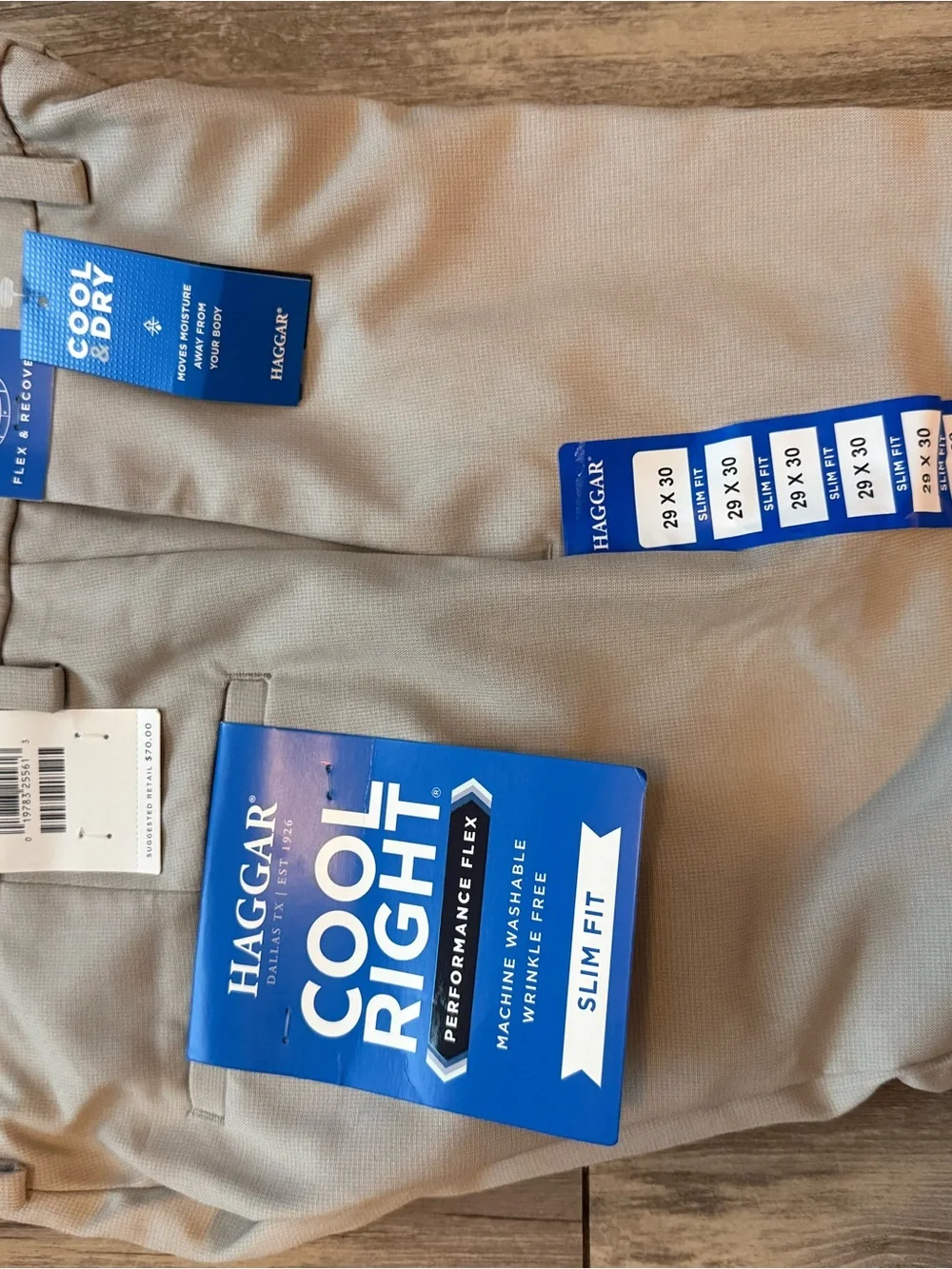 Haggar Men’s Performance Slim Khaki Fit Pants Size 28x30